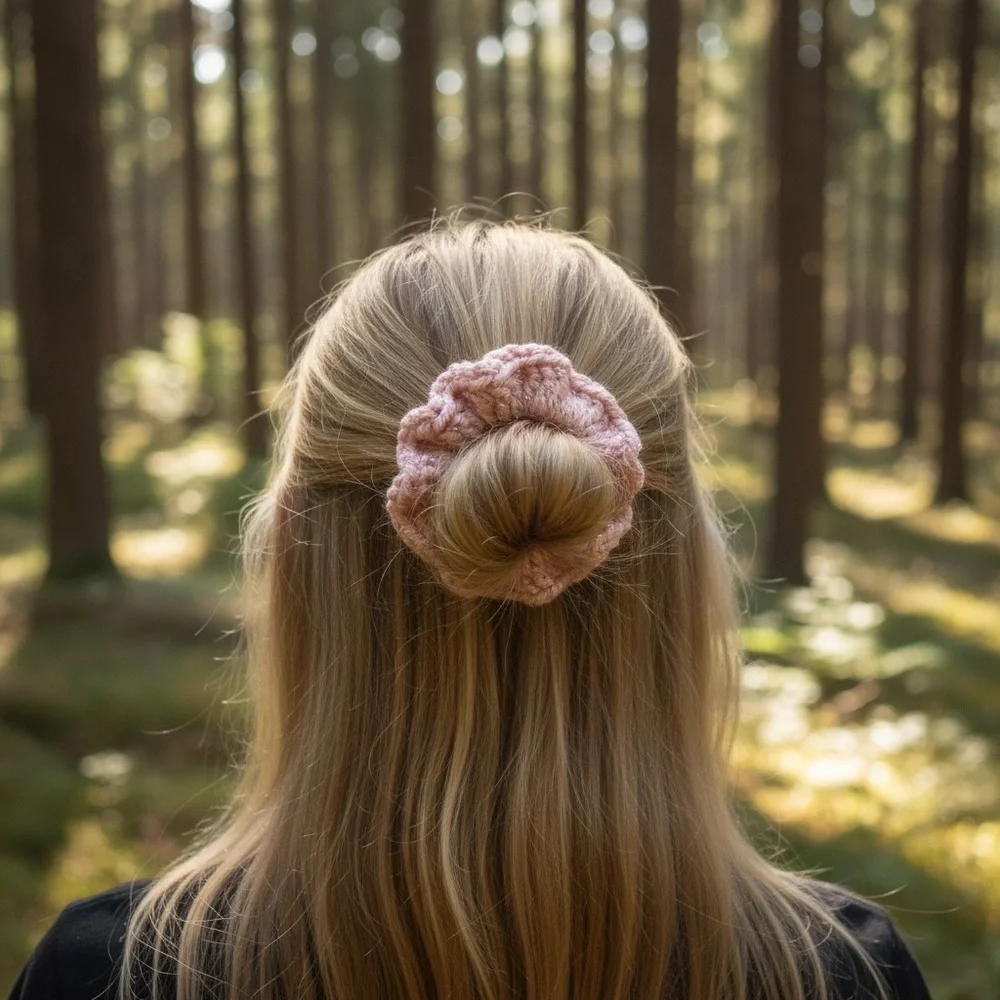 Chic Pink Hair Scrunchie